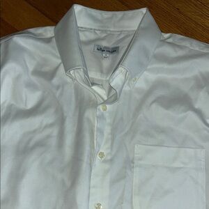 Peter Millar Crisp White Dress Shirt 95%cotton 5%Spandex